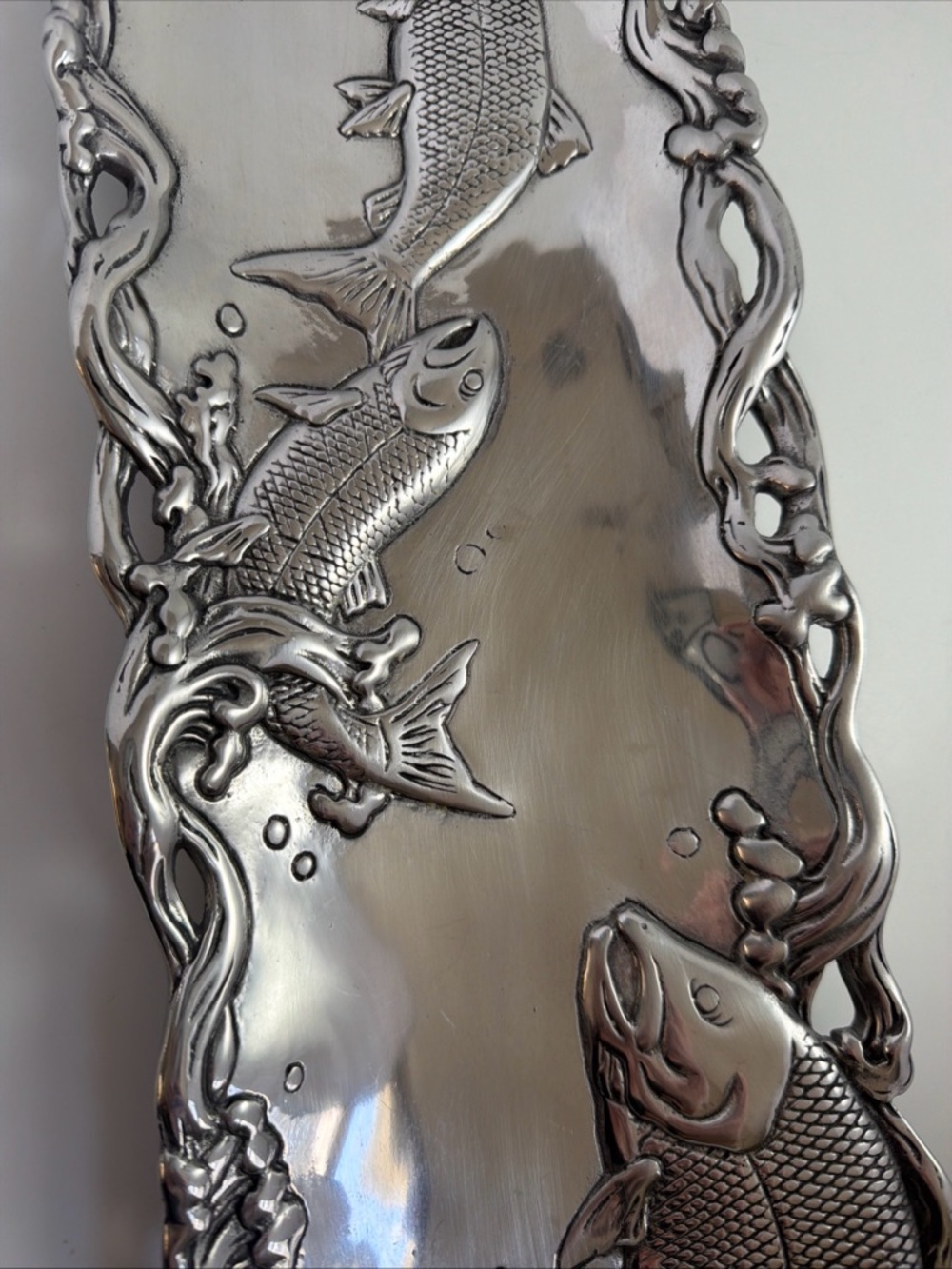 Vintage 2001 Arthur Court Jumping Fish Cast Aluminum Tray Rare - Picture 6 of 16